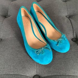 Tory Burch Wedge Heels 6.5 Turquoise